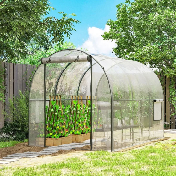 MELAYR, 6 m² Tunnelgewächshaus (3 m L x 2 m B x 2 m H) mit verstärktem Rohrrahmen, Transparent – Bild 3