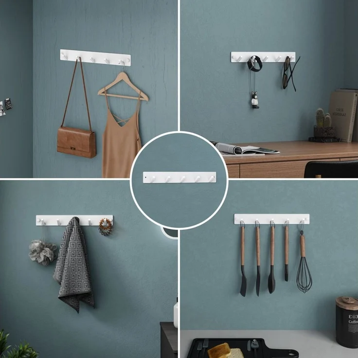 Mai & Mai Wandgarderobe Kleiderhaken Garderobenleiste Wandhaken aus Edelstahl 5 Haken Stalo-05 – Bild 3