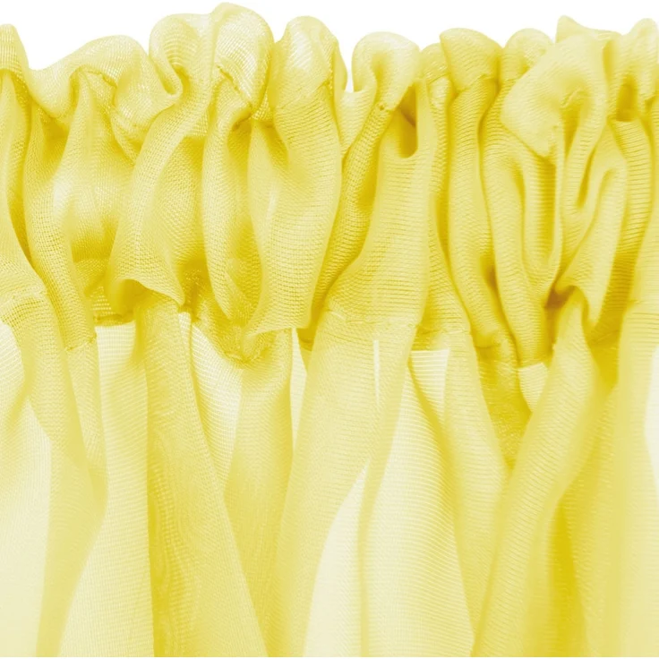Stangendurchzug-Bistrogardine in B160cm x L60 cm, transparente uni Scheibengardine Voile in vielen verschiedenen Farben erhältlich (gelb - lemongelb) – Bild 2