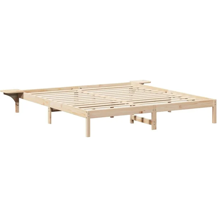 vidaXL Bettrahmen Natur 200 x 200 cm Massives Kiefernholz 873175 – Bild 4