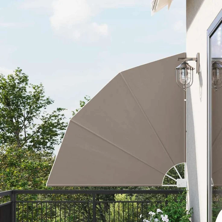 vidaXL Balkon Sichtschutz Rechteckig 140 x 140 cm Polyester Taupe 42000927 – Bild 1