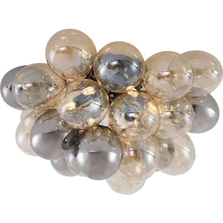 Qazqa Deckenleuchte Uvas, ohne Leuchtmittel, G9, Schwarz, Design, Glas, 6-flammig – Bild 6