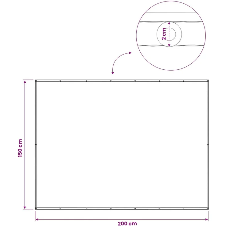 vidaXL Balkon Sichtschutz 150 x 200 cm Stoff mit PU-Beschichtung 42036662 – Bild 8