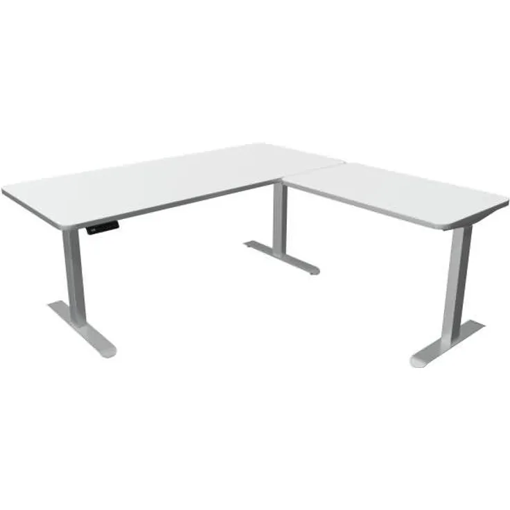 Kerkmann Schreibtisch Sitz-Stehtisch Move 3 Premium 180x80x72-121cm inkl. Anbautisch 100x60cm elektr. höhenverstellbar mit Memoryfunktion Weiß