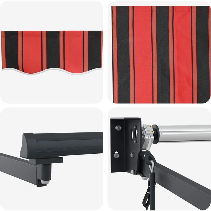 vidaXL Elektrische ausziehbare Markise Orange und Braun 3 x 2,5 m 3420105 – Bild 6
