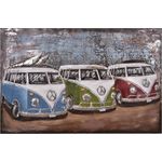 Wandbild Wanddekoration 3D Metallbild 3 Bullis 120 x 80 cm