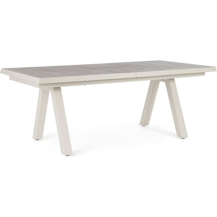Gartentisch Norik ausziehbar, Aluminium und Keramik, modern, beige Pelikan, für 8–10 Personen – Bild 1