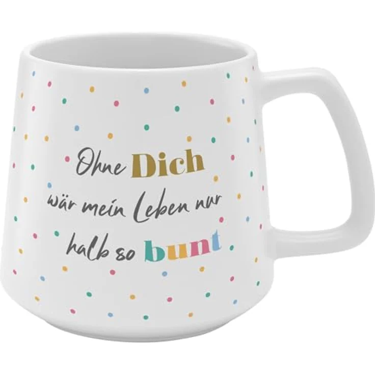 GRUSS & CO Tasse konisch "Bunt" | Steinzeug, 43 cl, mehrfarbig | Geschenk Freunde, Geburtstag, Ostern | 48995 – Bild 2