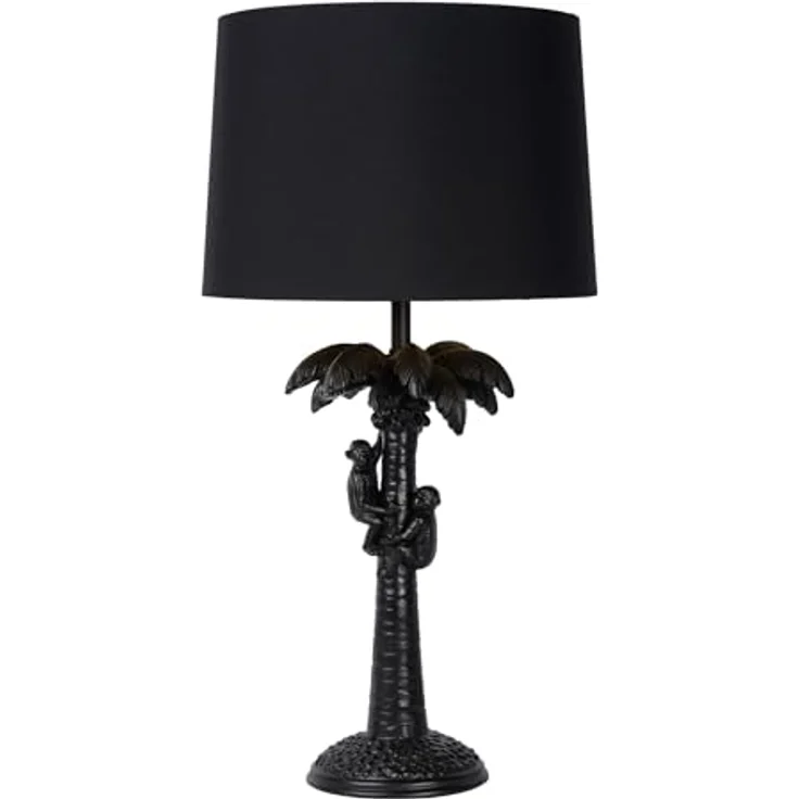 Lucide Extravaganza Coconut, Nachttischlampe mit Baumwollschirm und Schimpansen-Motiv, 50 cm hoch, kompatibel mit LED-Lampe – Bild 2