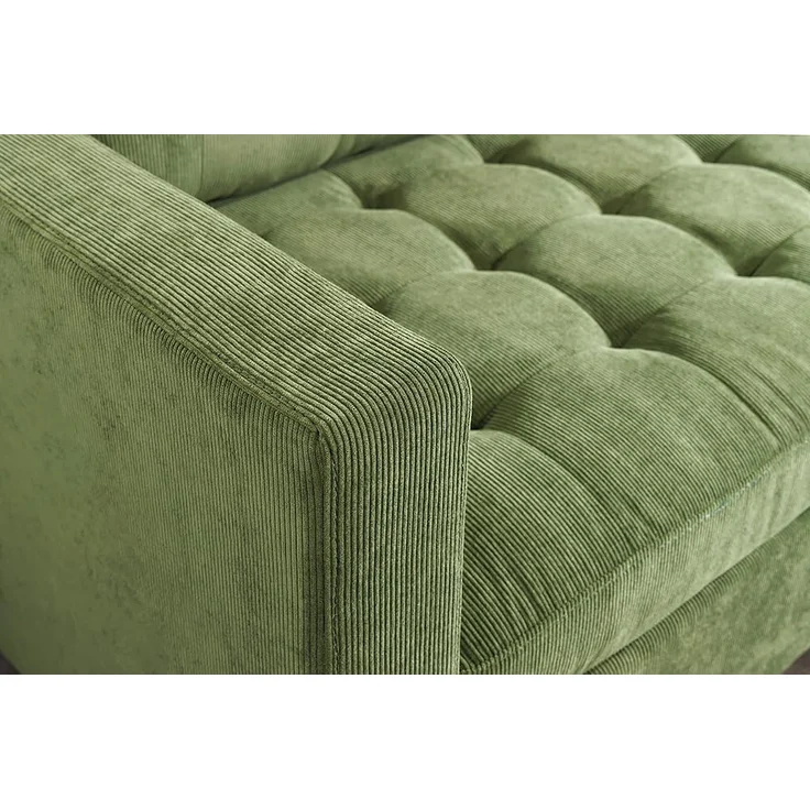 riess-ambiente Ecksofa STOCKHOLM 220cm grün · Couch mit Cordbezug und Federkern, Einzelartikel 1 Teile, 3-Sitzer in L-Form · inkl. Kissen · Ottomane rechts & links · Retro – Bild 6