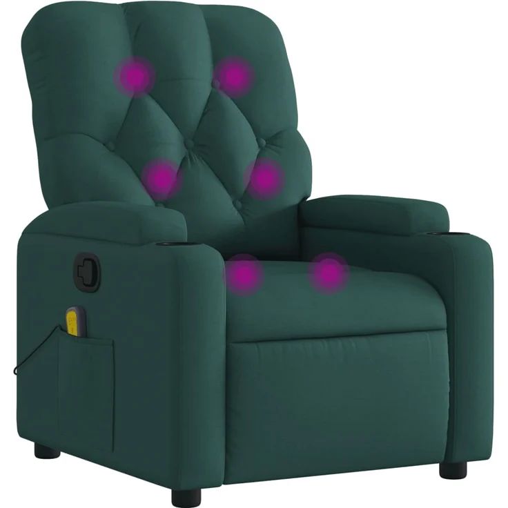 vidaXL Massage-Relaxsessel, dunkelgrüner Stoff 3206067 – Bild 1