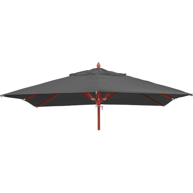 Ersatz-Bezug für Gastronomie Holz-Sonnenschirm HWC-C57, Sonnenschirmbezug, eckig 4x4m Polyester 3kg ~ anthrazit – Bild 6