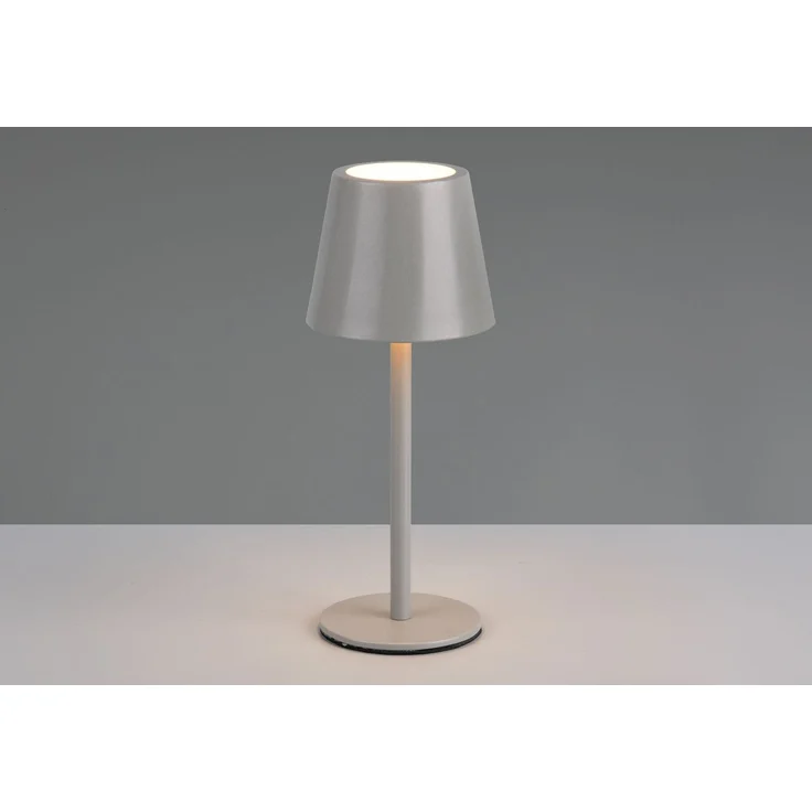 Akku LED Tischleuchte DIAZ kabellos für Innen & Außen, Grau - 21cm klein – Bild 3