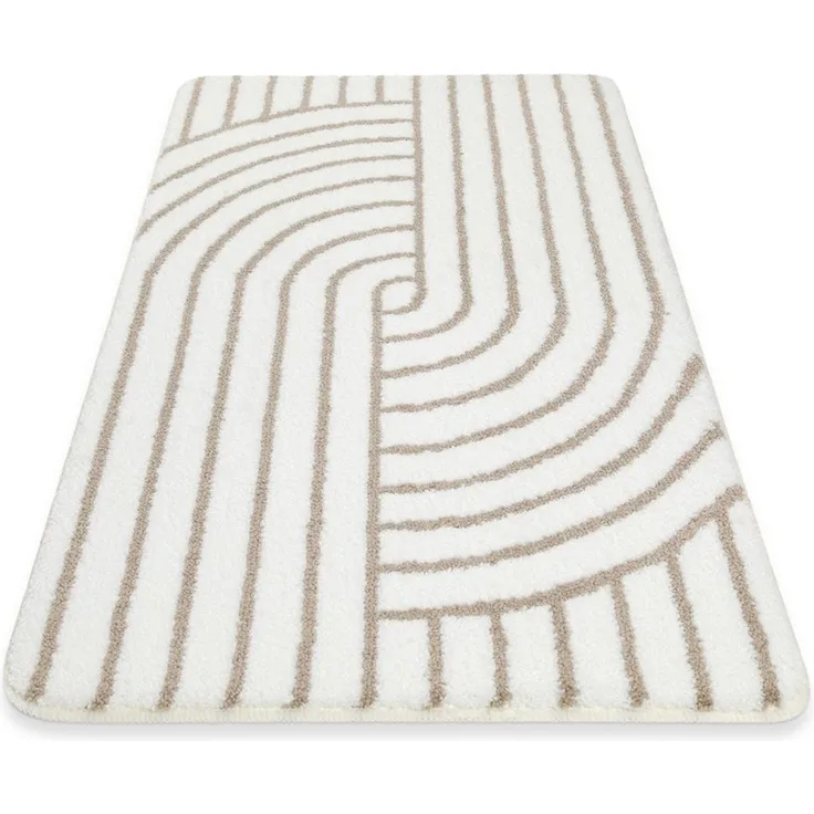 Wecon home Basics Badematte Hilda, Höhe 15 mm, Polyester, rechteckig, waschbar, rutschfest, strapazierfähig, pflegeleicht mit Retro Muster