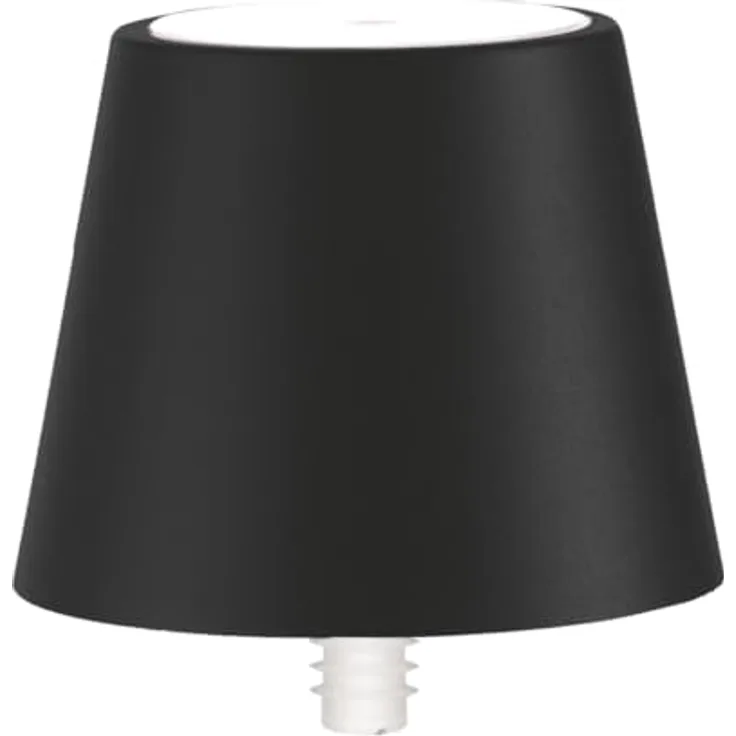 Zafferano, Poldina Stopper Lampe, Kabellose und Wiederaufladbare Flaschenlampe mit Touch Control, Geeignet für den Innen- und Außenbereich, Dimmer, 2200-3000 K, Höhe 11 cm, Farbe Schwarz