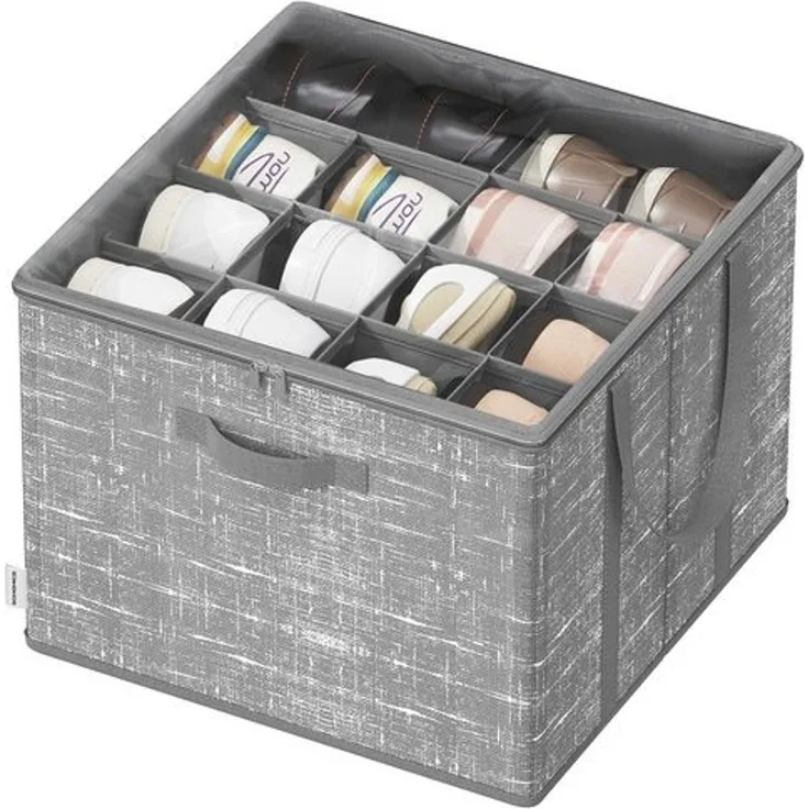 SONGMICS Schuh-Organizer, für bis zu 16 Paar Schuhe, Schuhaufbewahrung, Griffe, transparenter Deckel, für Schlafzimmer Eingangsbereich Kleiderschrank