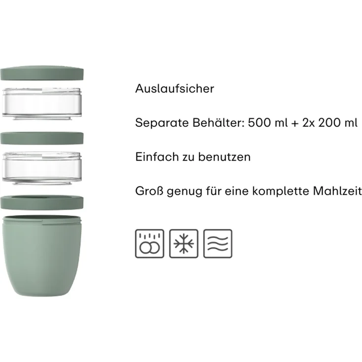 Mepal Ellipse Lunchpot 500 ml + 2x200 ml - Nordic Sage – Bild 3