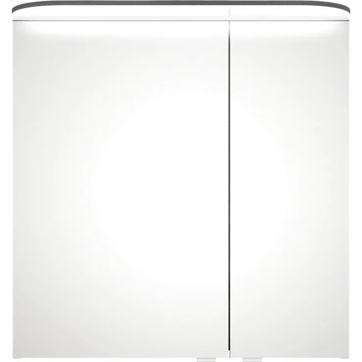 Pelipal Spiegelschrank Balto, Graphit, Metall, 2 Fächer, 70x72.3x17 cm, Soft-Close-System, Made in Germany
