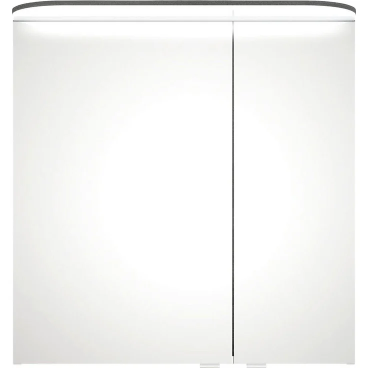 Pelipal Spiegelschrank Balto, Graphit, Metall, 2 Fächer, 70x72.3x17 cm, Soft-Close-System, Made in Germany