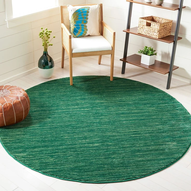 Safavieh Modern Teppich für Wohnzimmer, Esszimmer, Schlafzimmer - Vision Collection, Kurzer Flor, Grün, 200 X 200 cm