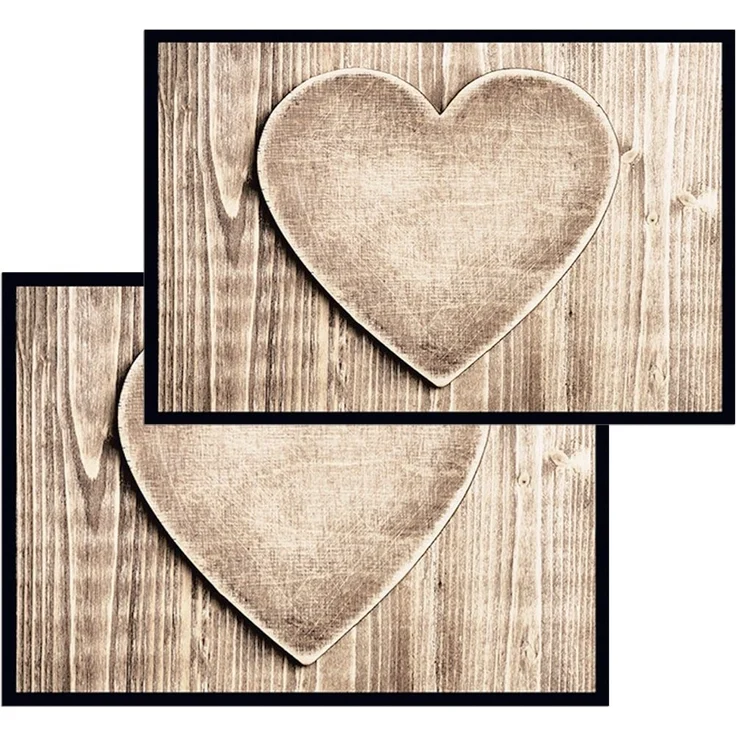 matches21 HOME & HOBBY Fußmatte Türmatte Landhaus Holz-Optik in 40x60 cm als Fussabtreter, rechteckig, Höhe: 5 mm, Rutschfester Türvorleger für innen als waschbare Schmutzfangmatte – Bild 2