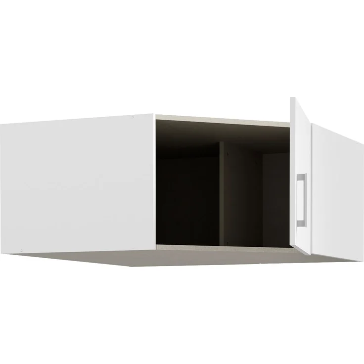 Forte ECONOBOX Schrankaufsatz 90, 1-türiger Drehtürenschrankaufsatz für Eckschrank, Holzwerkstoff, Weiß, 89,5 cm breit, 38,1 cm hoch, 89,4 cm tief – Bild 5