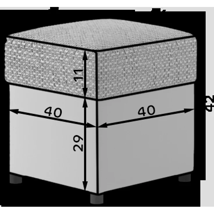 Pouf R3, Fußhocker, Grau – Bild 2