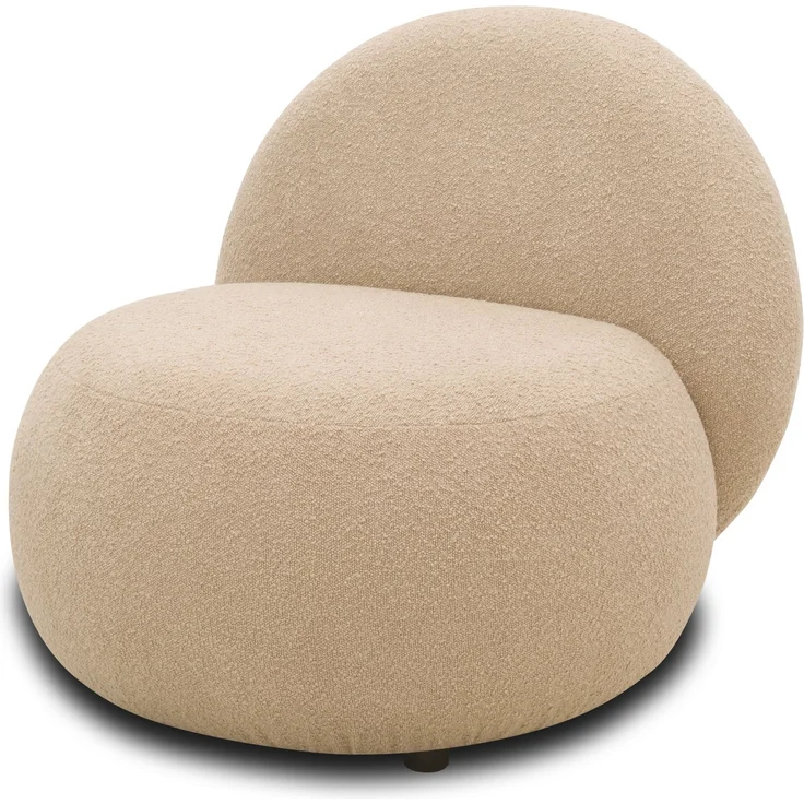 DOMO. collection Sessel 700 016, Polstersessel, rund, gepolsterte Rückenlehne, Füße mit Filzgleitern, Armsessel, Polsterganitur, 73 x 75 x 76 cm (BxTxH), braun – Bild 3