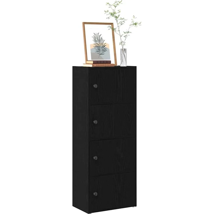 vidaXL Bücherregal Schwarz Eichen-Optik 40x24x102 cm Holzwerkstoff 860374 – Bild 1