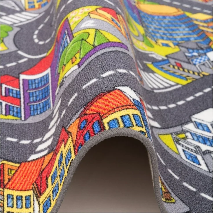 Snapstyle Kinderteppich Kinder Spiel Teppich Straßenteppich 3D Big City, Eckig, Höhe: 4 mm – Bild 3