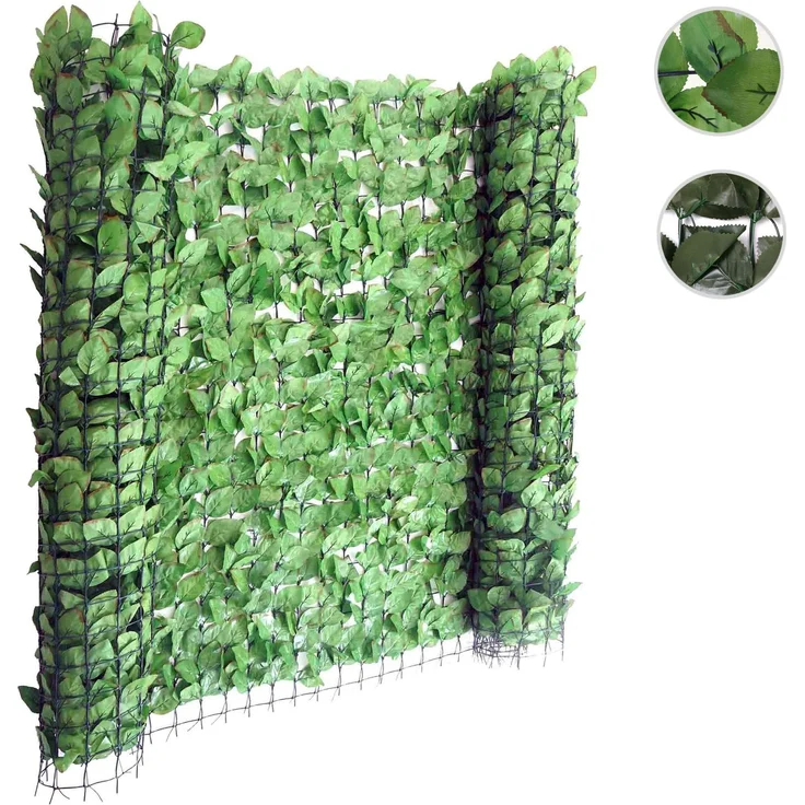 Balkonsichtschutz T811, Buchenhecke Sichtschutz Windschutz Verkleidung für Terrasse Zaun ~ 500x100cm hell – Bild 7