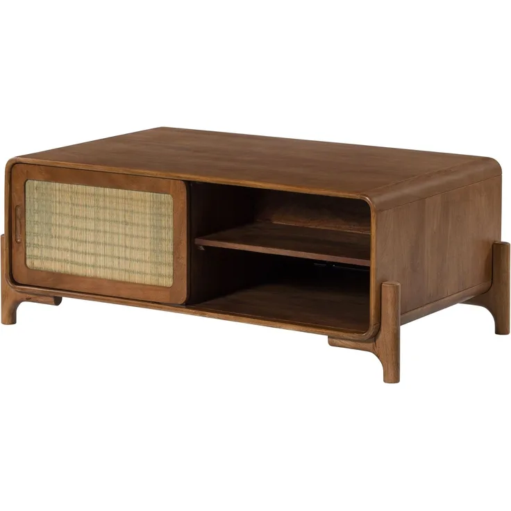 Couchtisch Mango/Seegras 120x70x45 hellbraun lackiert MIZUMI #115
