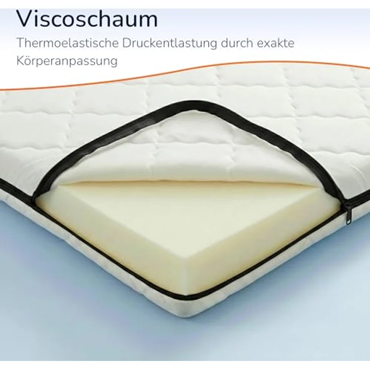 MSS e.K, Topper Viscoschaum Matratzentopper, 6 cm hoch, viscoelastischer Schaumstoff, Made in Germany, Waschbar bei 60°C – Bild 5