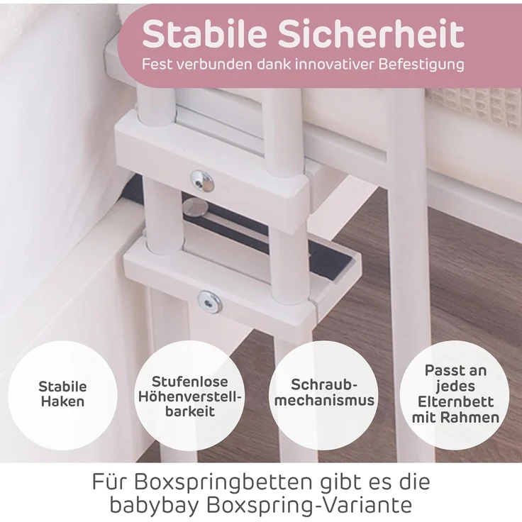 Babybay 'Original' Beistellbett Buche seidenmatt weiß – Bild 4