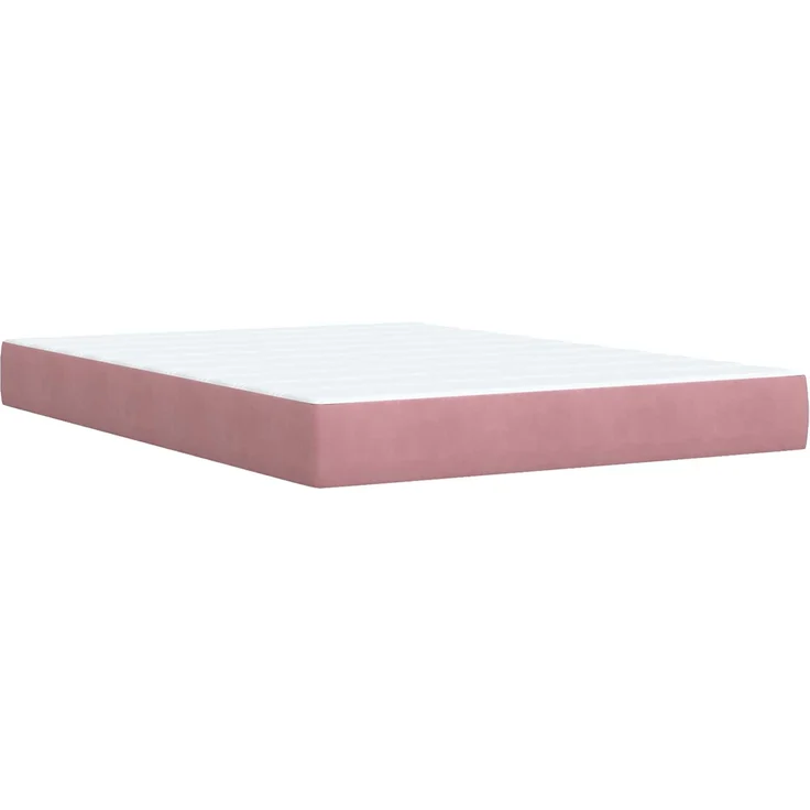 vidaXL Ottoman-Bett mit Matratze und LED Rosa 140 x 200 cm Samt 3457220 – Bild 7