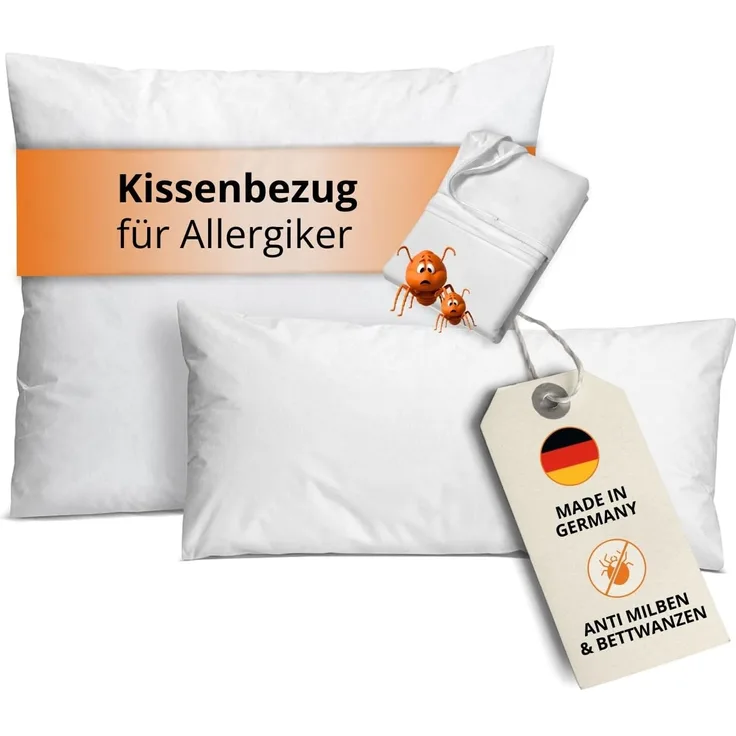 sleepling Kissenbezug Evolon Encasing Kopfkissen, (1 Stück), Milbenbezug, milbenkotdicht, Hausstauballergiker, Made in Germany