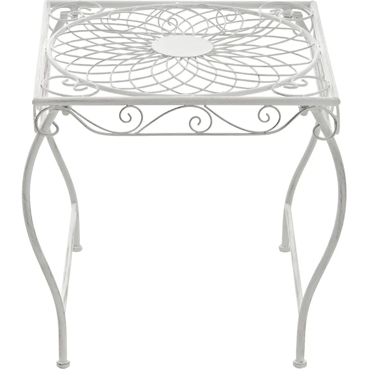 CLP Gartentisch Zarina, wasserabweisend, nostalgischer Beistelltisch im Jugendstil, antik weiß – Bild 3