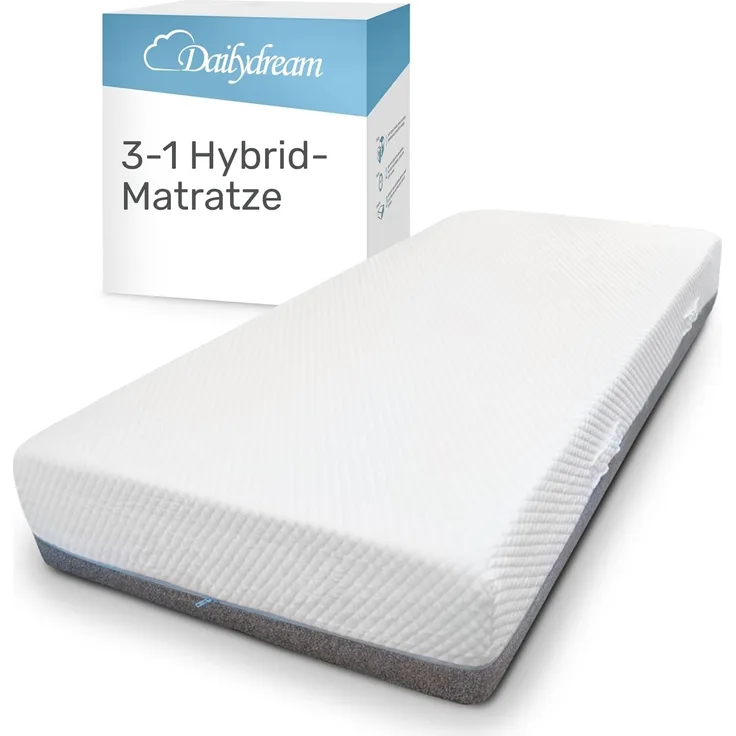 Dailydream 3in1 Matratze | Hybrid Taschenfederkern, Kaltschaum und Memory Foam | atmungsaktiv & anpassungsfähig | 80x200x26cm