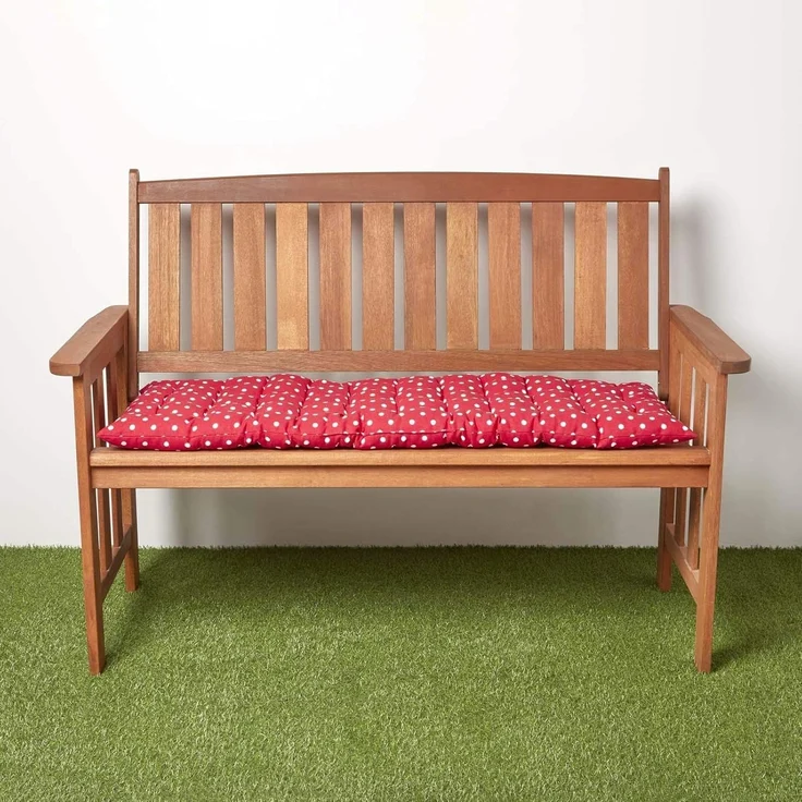 Homescapes Stuhlkissen 2-Sitzer Bankauflage, 100% Baumwolle, rot – Bild 5