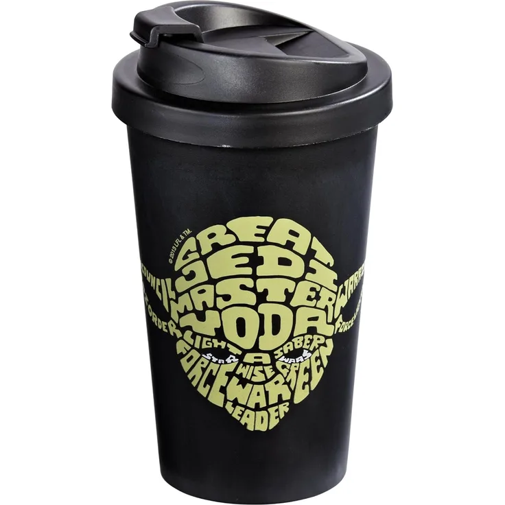 Star Wars 12275 Coffee To Go Becher Kunststoff doppelwandig Yoda, ca. 400 ml