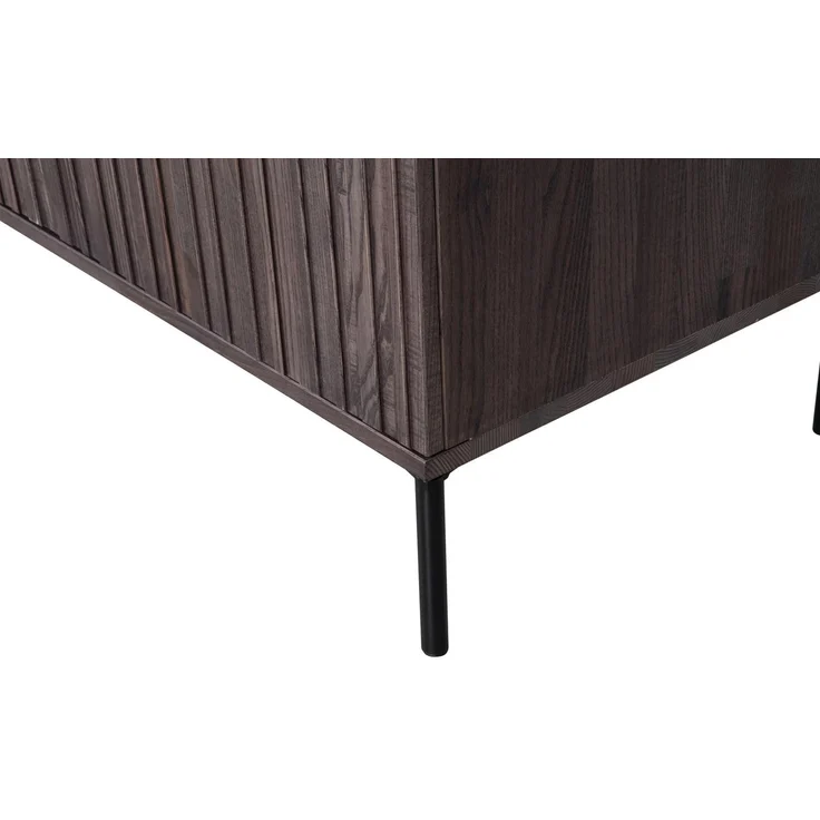 Sideboard Gravure aus Eschenholz, modernes Design, Espresso Braun, Push-to-Open Türen – Bild 3