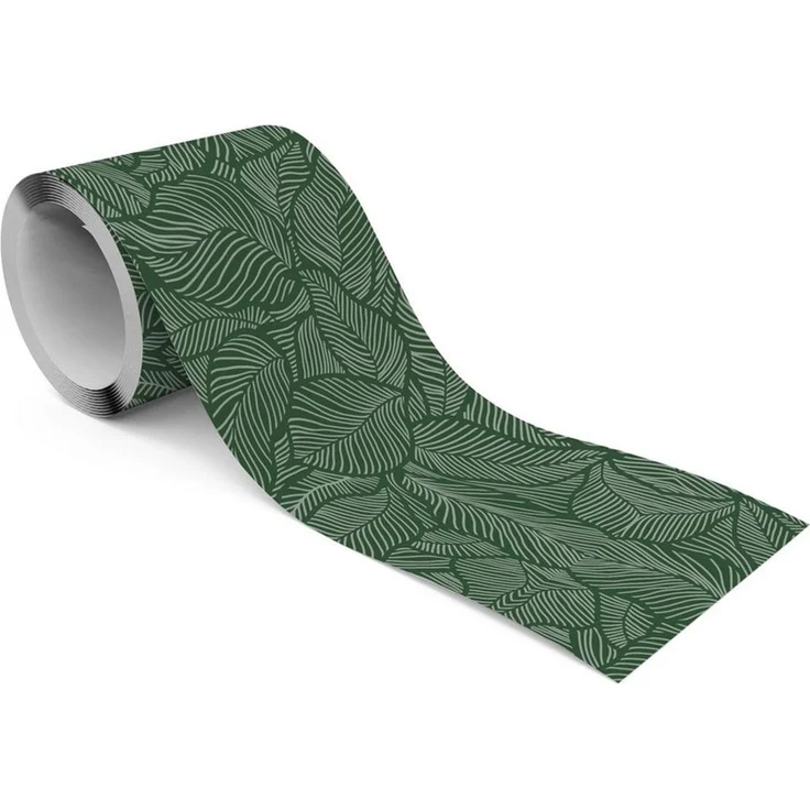 Muralo Bordüre Wandbordüre selbstklebend Blätter – Tapetenbordüre Wohnzimmer, bedruckt, Grüne Blätter, 10x300 cm, abriebfest, abwischbar – Bild 1