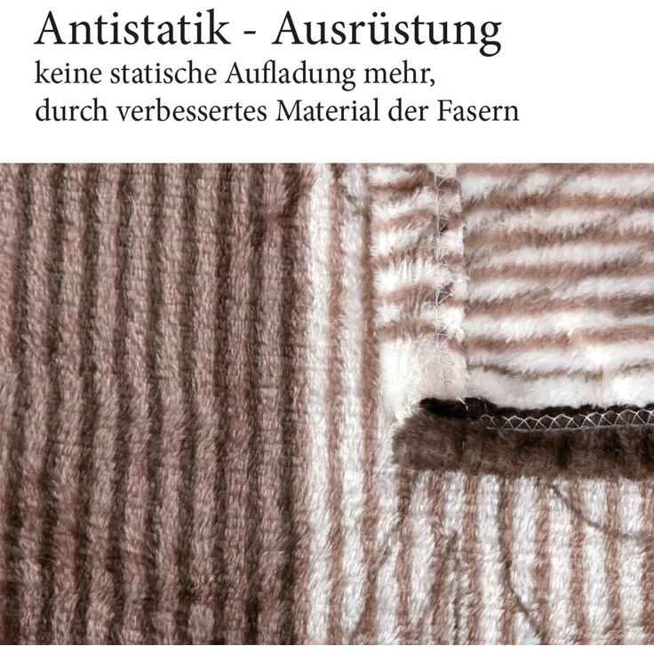 Kuscheldecke XXL (130x170cm) - Beige Ornament - Flauschdecke Microfaser-Decke - Jacquard, große weiche Wohn-Decke zum kuscheln Flanelldecke – Bild 4