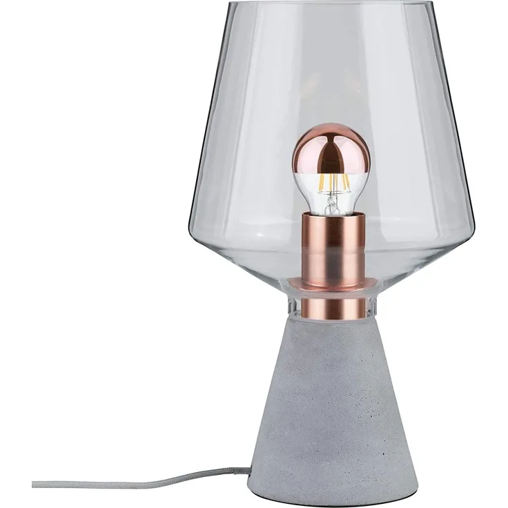 Paulmann 79665 Tischleuchte Neordic Yorik 1-flammig Glas/Beton/Kupfer