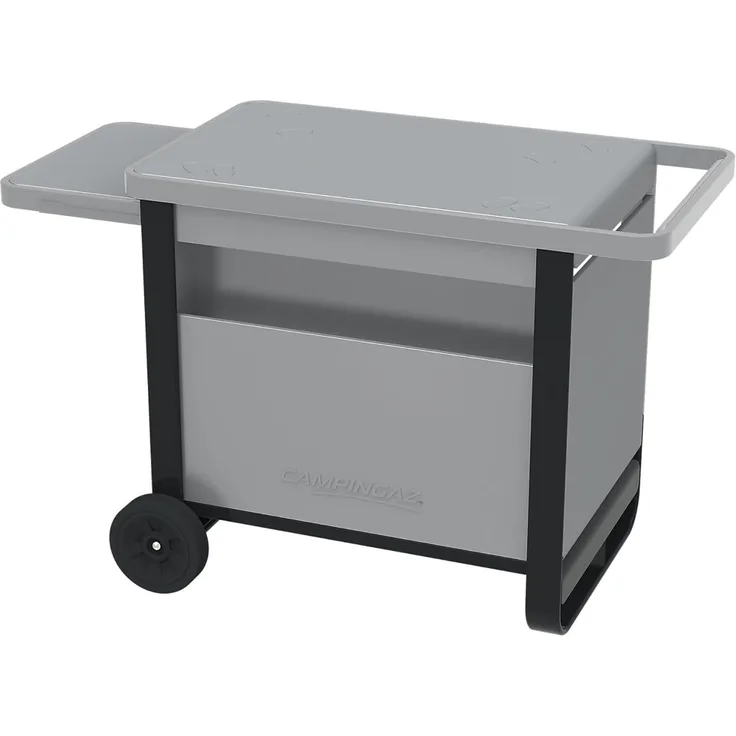 Campingaz Deluxe Trolley, Grillwagen für alle Attitude Tischgrills sowie Master Plancha und BlueFlame Plancha, Rollwagen mit Auszieh-Seitenablage und Frontfach; Trolley für Tischgrills und Plancha