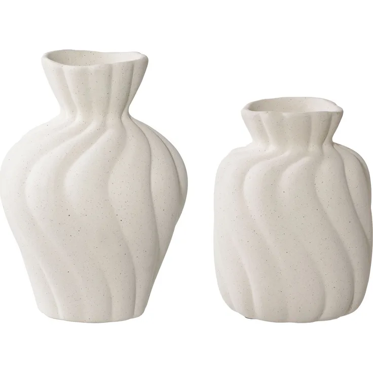 House Nordic Vase, Keramik, weiß, 2er-Set