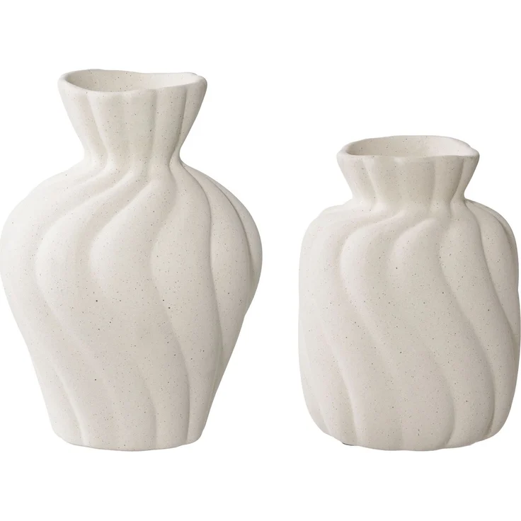 House Nordic Vase, Keramik, weiß, 2er-Set – Bild 1