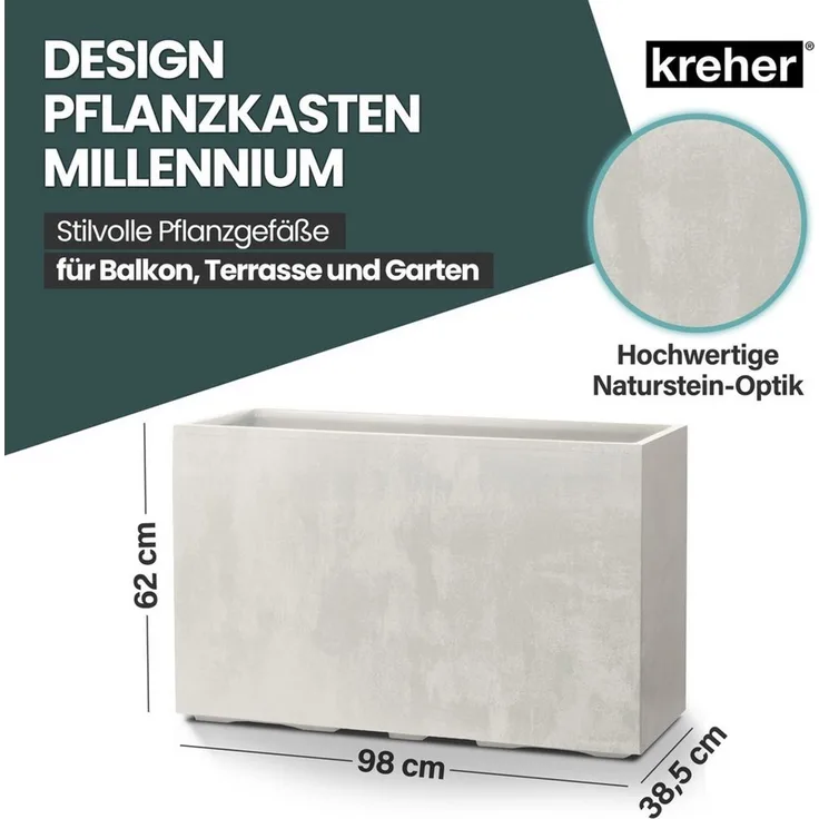 Kreher Pflanzkübel 'Millennium Fence', XXL Sichtschutz in verschiedenen Farben (3 St)