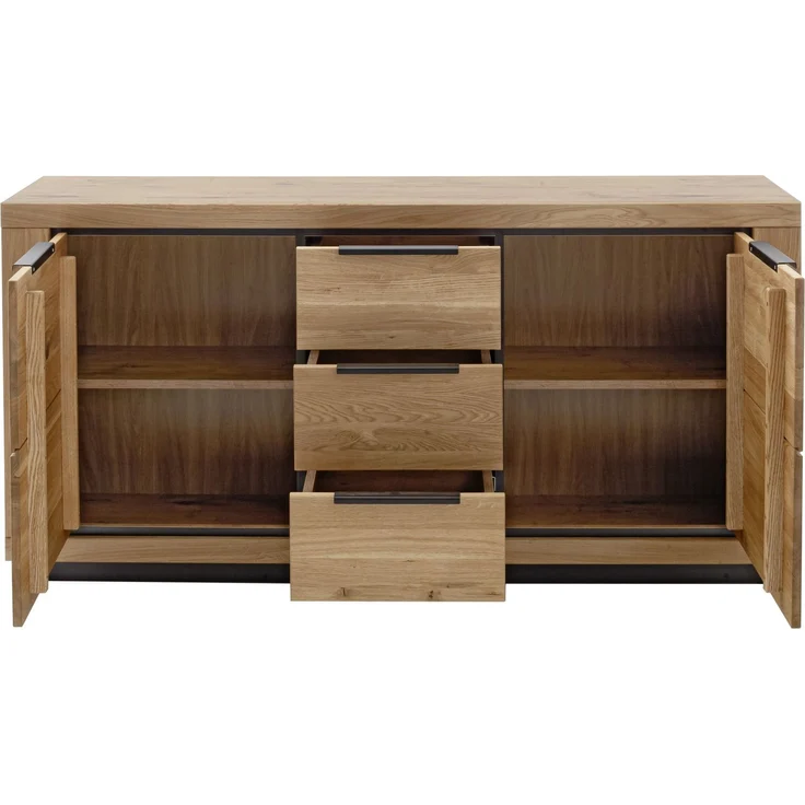 Sideboard >GRENO< in Wildeiche geölt, Wildeiche teilmassiv - 163x80x40cm (BxHxT) – Bild 3