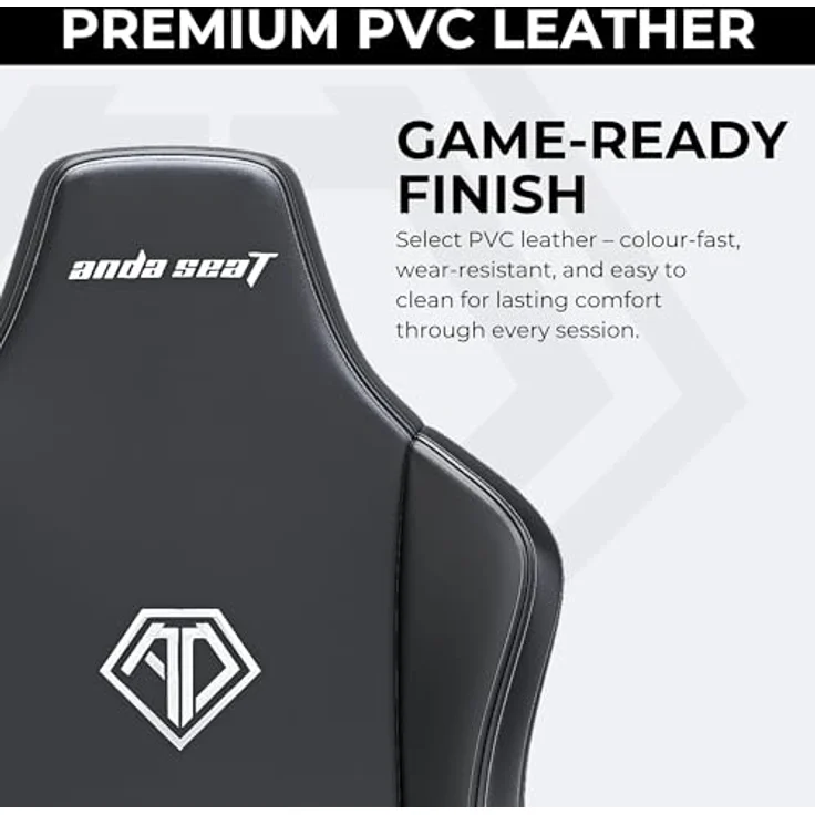 Anda Seat Novis Ultra Gaming Stuhl - Extra großer Ergonomischer Gaming Stuhl mit LendenstüTZE und verstellbare Armlehnen, Gamerstuhle für Erwachsene aus PVC-Leder, Schwarzer Gamer Sessel – Bild 10